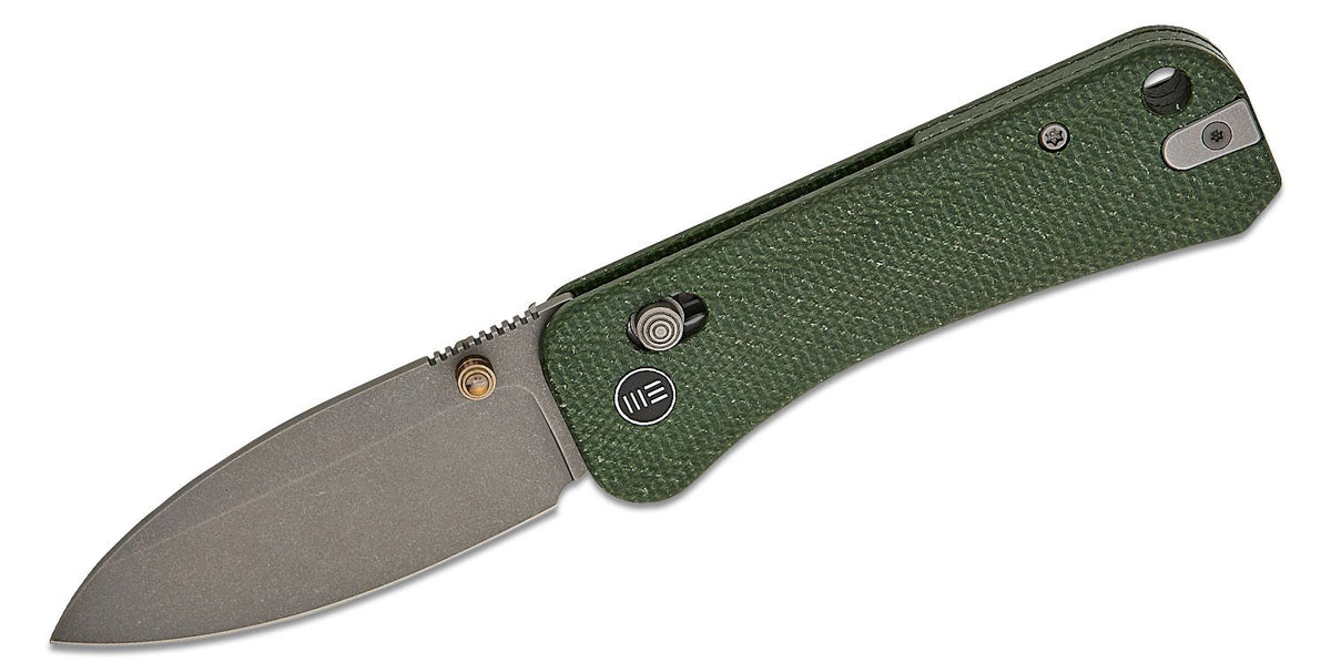 WE KNIFE BANTER 2 2.87" GREEN CANVAS MICARTA/GRAY