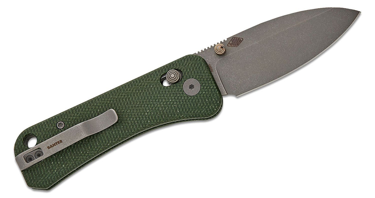 WE KNIFE BANTER 2 2.87" GREEN CANVAS MICARTA/GRAY