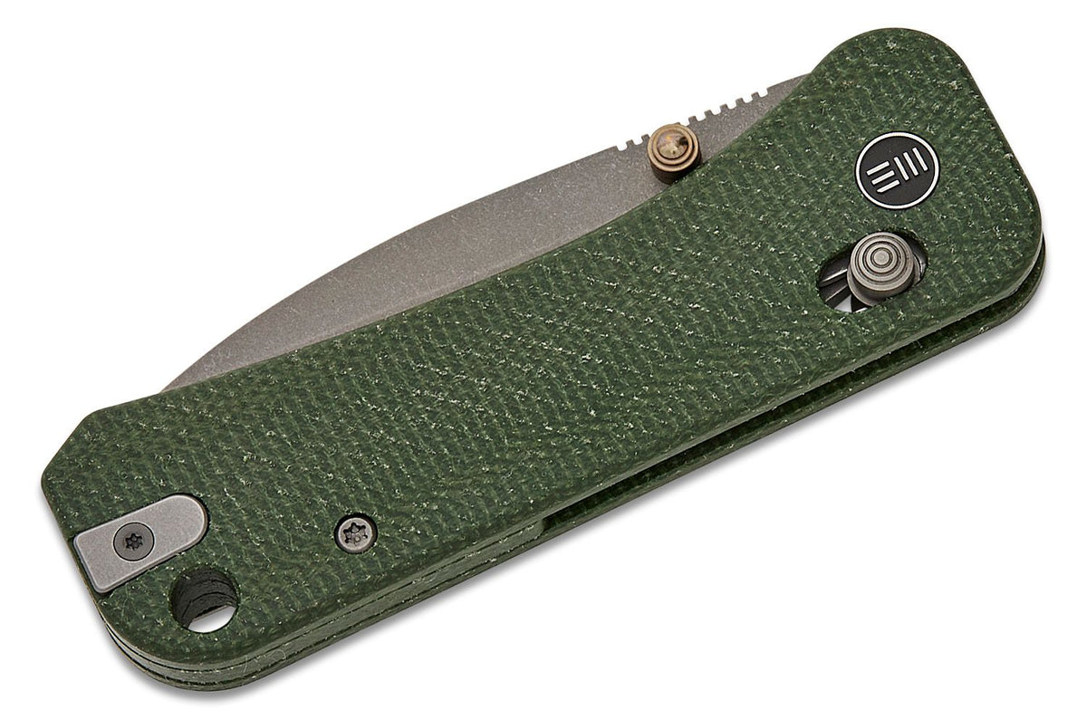 WE KNIFE BANTER 2 2.87" GREEN CANVAS MICARTA/GRAY