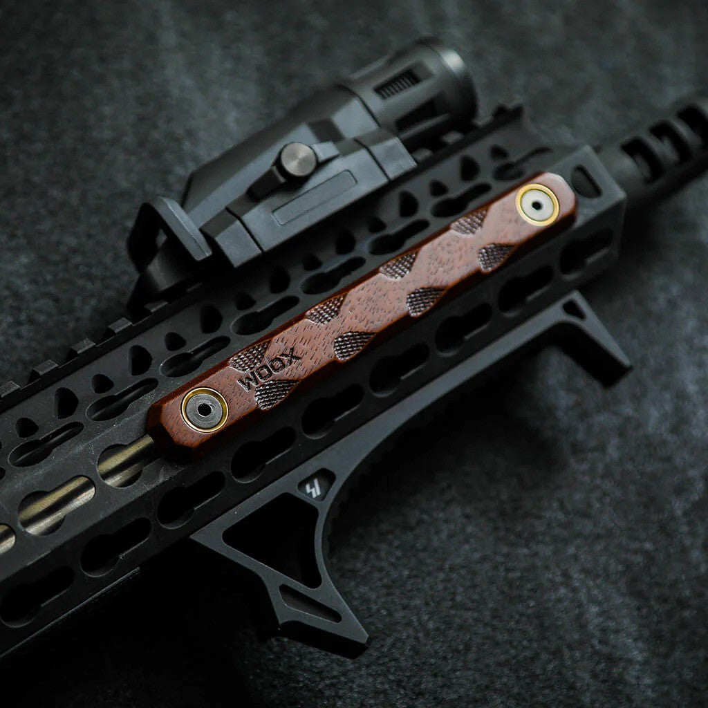 AMERICAN WALNUT 3PC SET 4.88&quot;WOOX RAIL COVERS M-LOK/KEYMOD