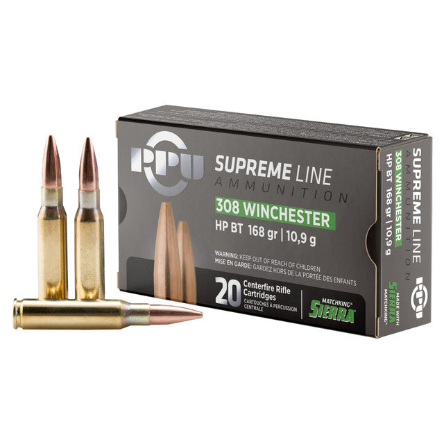 PPU SUPREME 308WIN 168GR HPBT 20RD